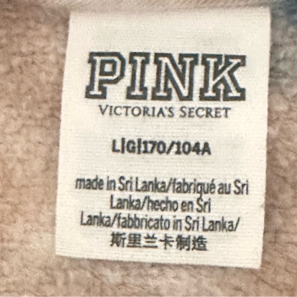 Victorias Secret Pink Cowl Sweater Varsity Large Ensign Beige Tie Dye Sz Large - Picture 6 of 15